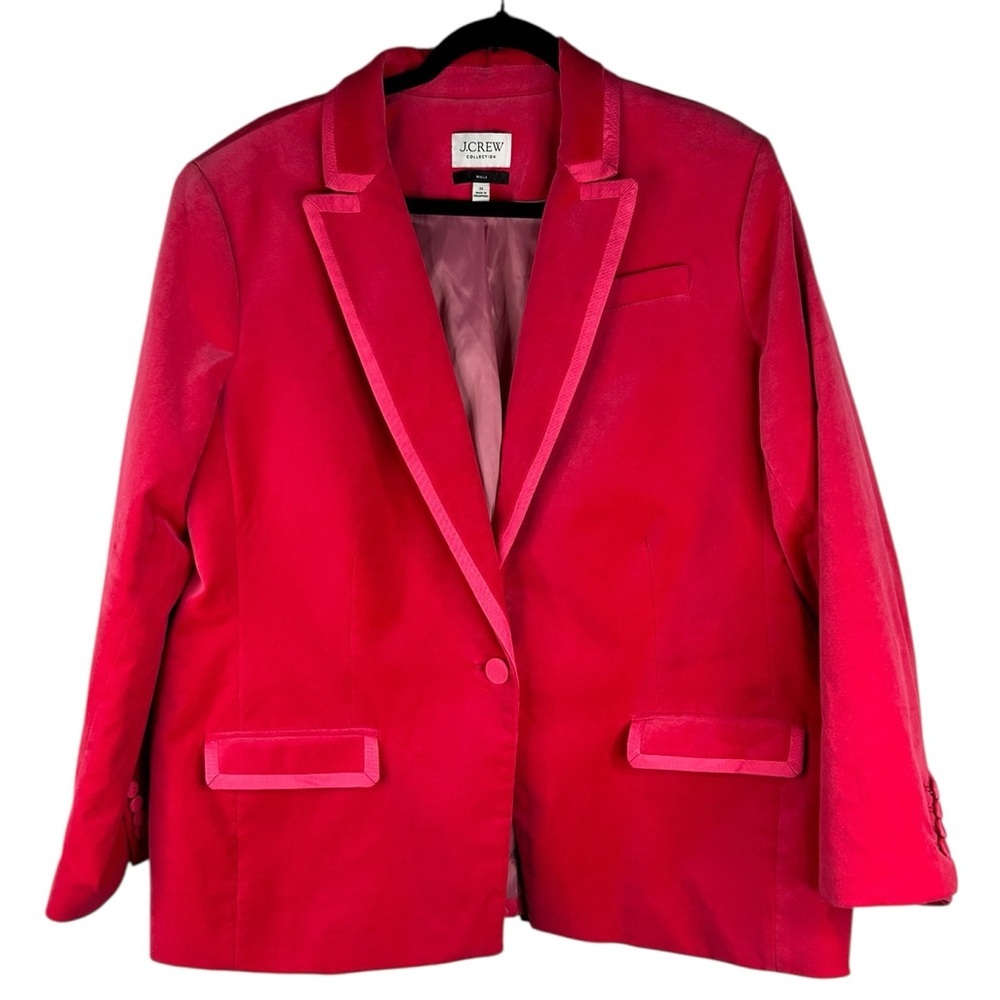 J. Crew Hot Pink Velvet Willa Blazer Classic Business Career Size 22